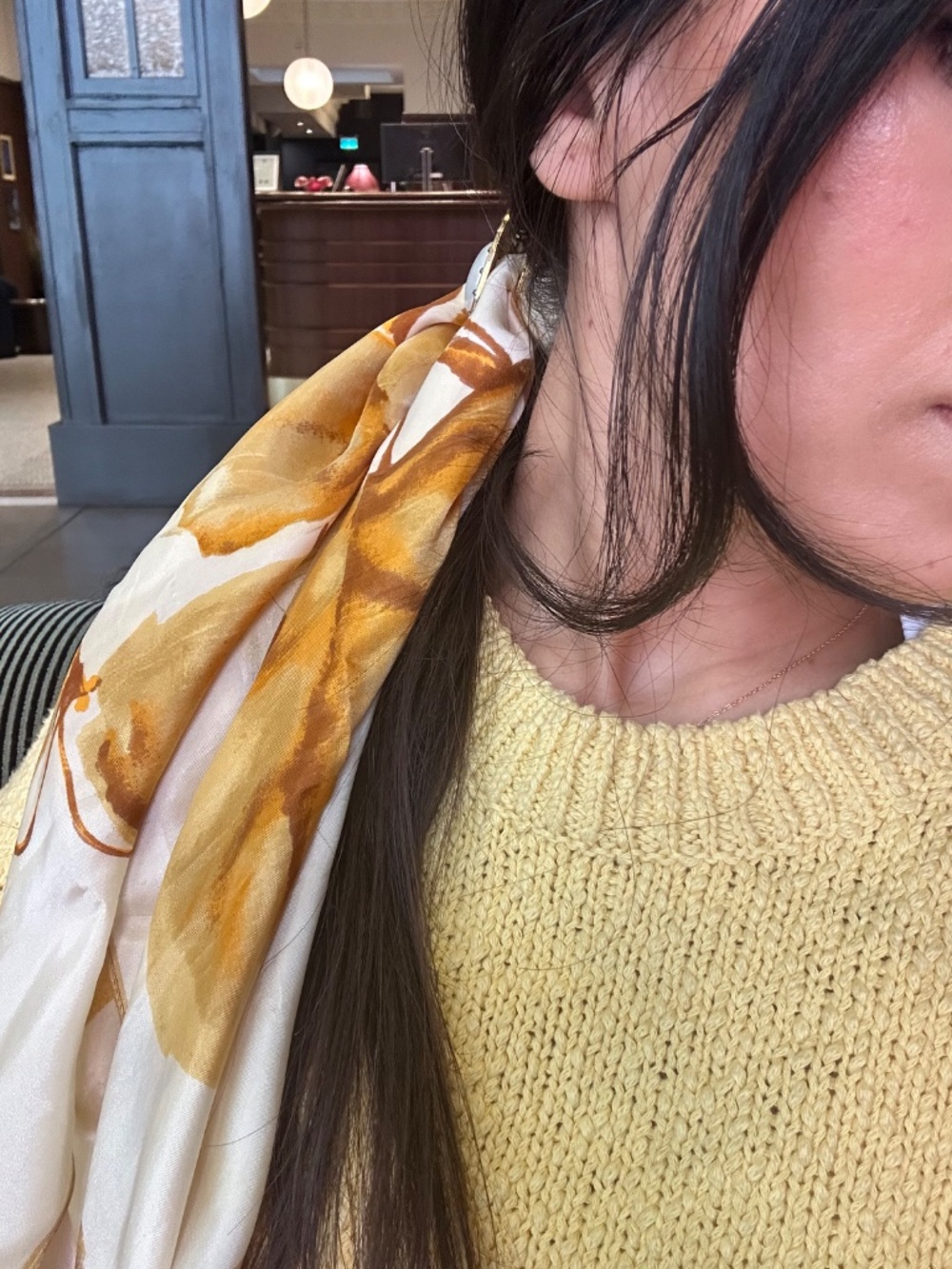 Stunning Yellow Pattern Scarf - Picture 2 of 3